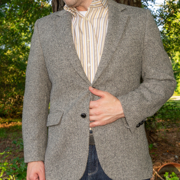 Stafford Other - STAFFORD Herringbone Wool Blazer (gray/brown)